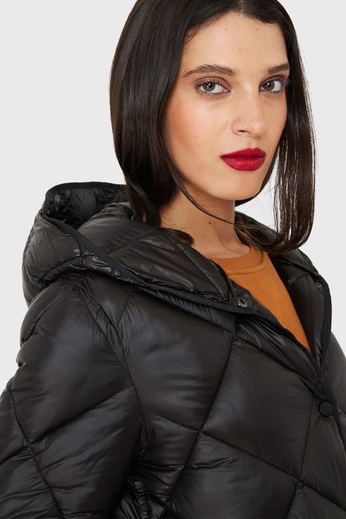 Parka Quilt Broches Negro Brillante Nicopoly-5