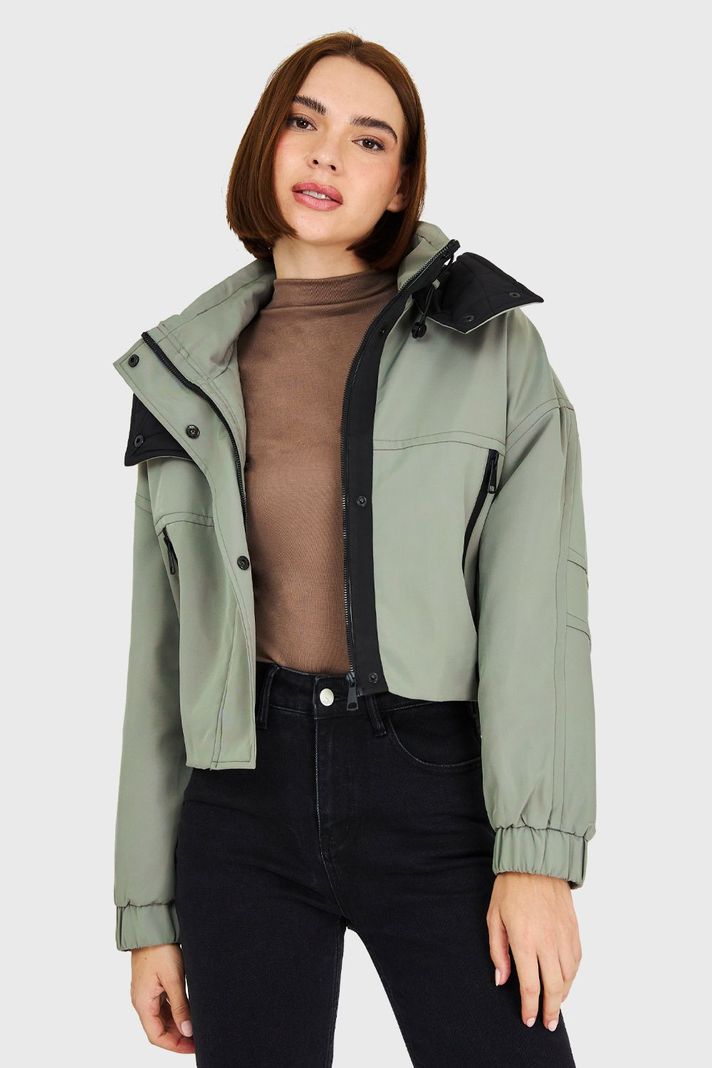 Chaqueta Corta Impermeable Oliva Nicopoly-0