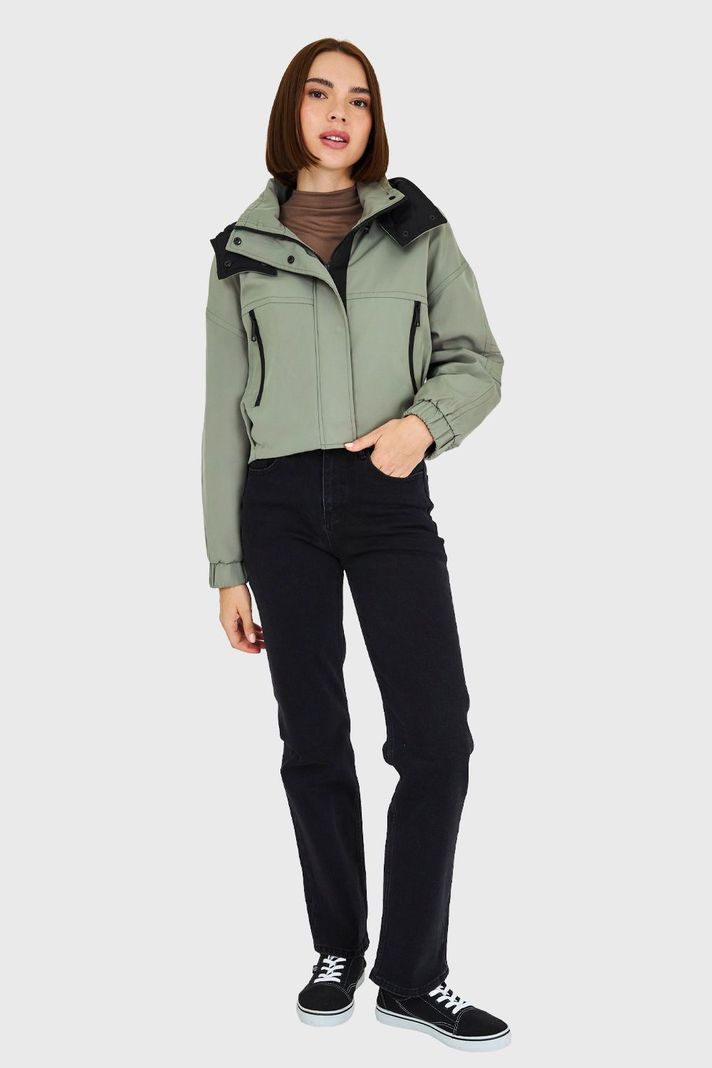Chaqueta Corta Impermeable Oliva Nicopoly-1