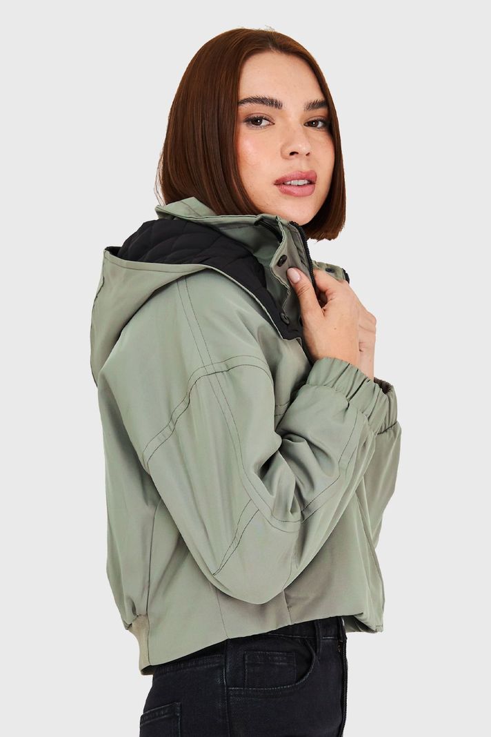 Chaqueta Corta Impermeable Oliva Nicopoly-2