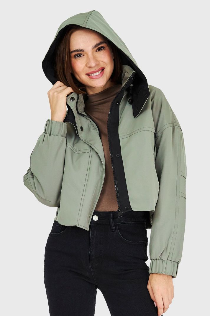 Chaqueta Corta Impermeable Oliva Nicopoly-4