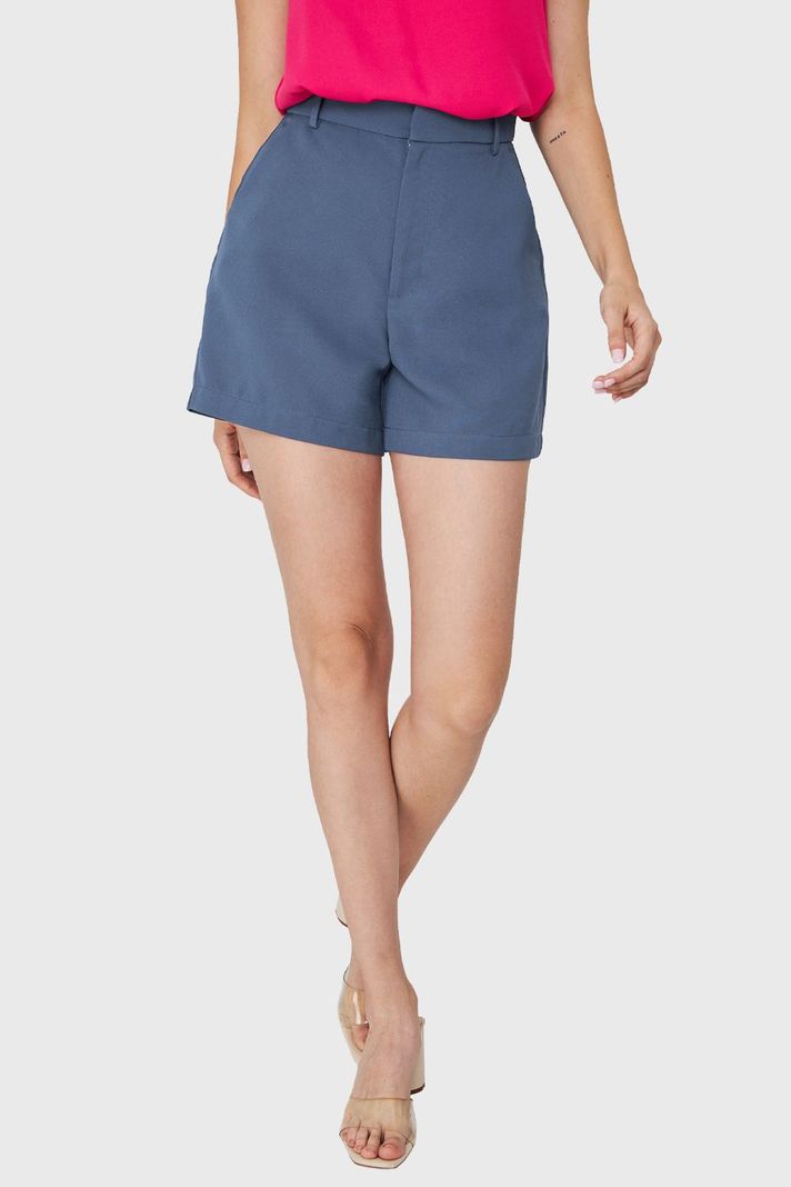 Short Básico Formal Azul Acero Nicopoly-0