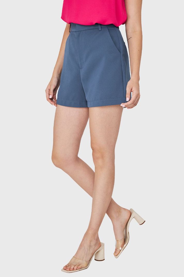 Short Básico Formal Azul Acero Nicopoly-2