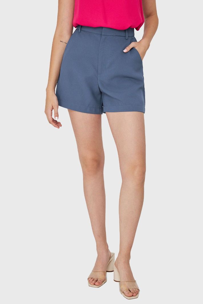 Short Básico Formal Azul Acero Nicopoly-4