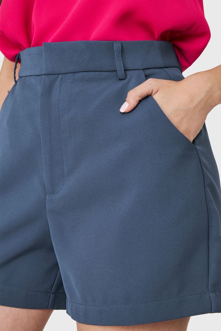 Short Básico Formal Azul Acero Nicopoly-5