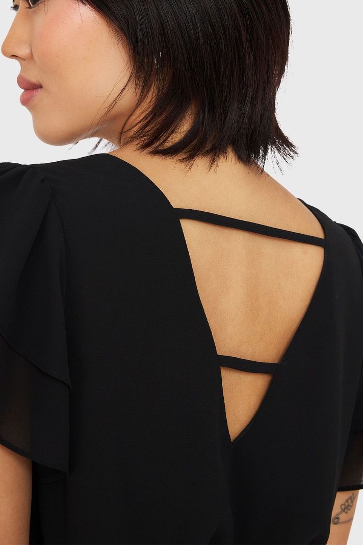 Blusa Mangas Vuelos Negro Nicopoly-5