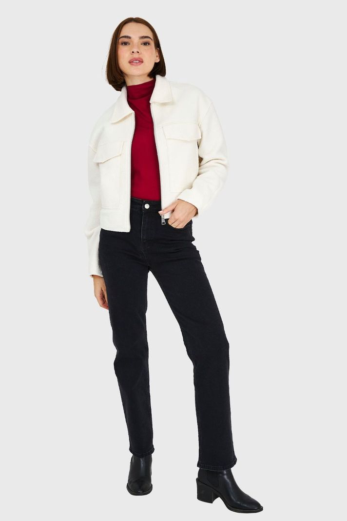 Chaqueta Bouclé Blanco Invierno Invierno Nicopoly-1