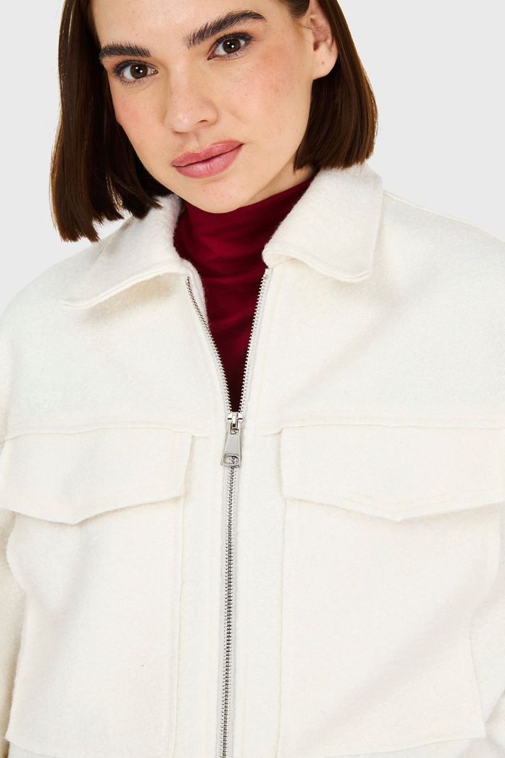Chaqueta Bouclé Blanco Invierno Invierno Nicopoly-5