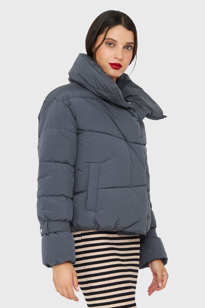 Parka Corta Acolchada Azul Grisáceo Nicopoly-2