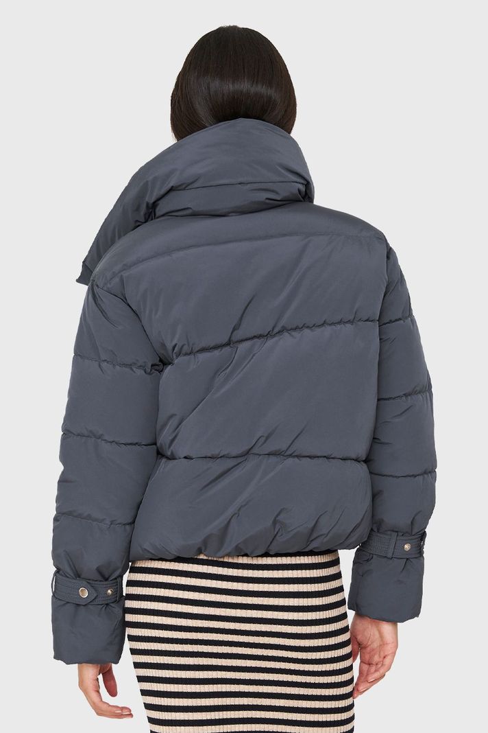 Parka Corta Acolchada Azul Grisáceo Nicopoly-3