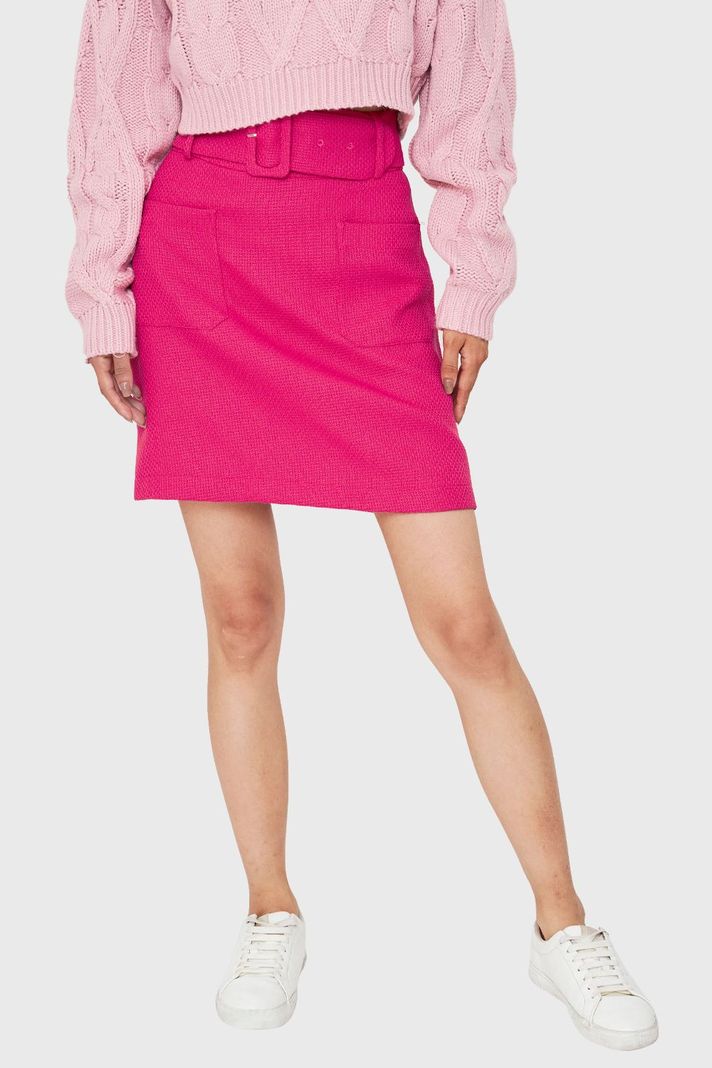 Mini Falda Cinturón Fucsia Nicopoly-0
