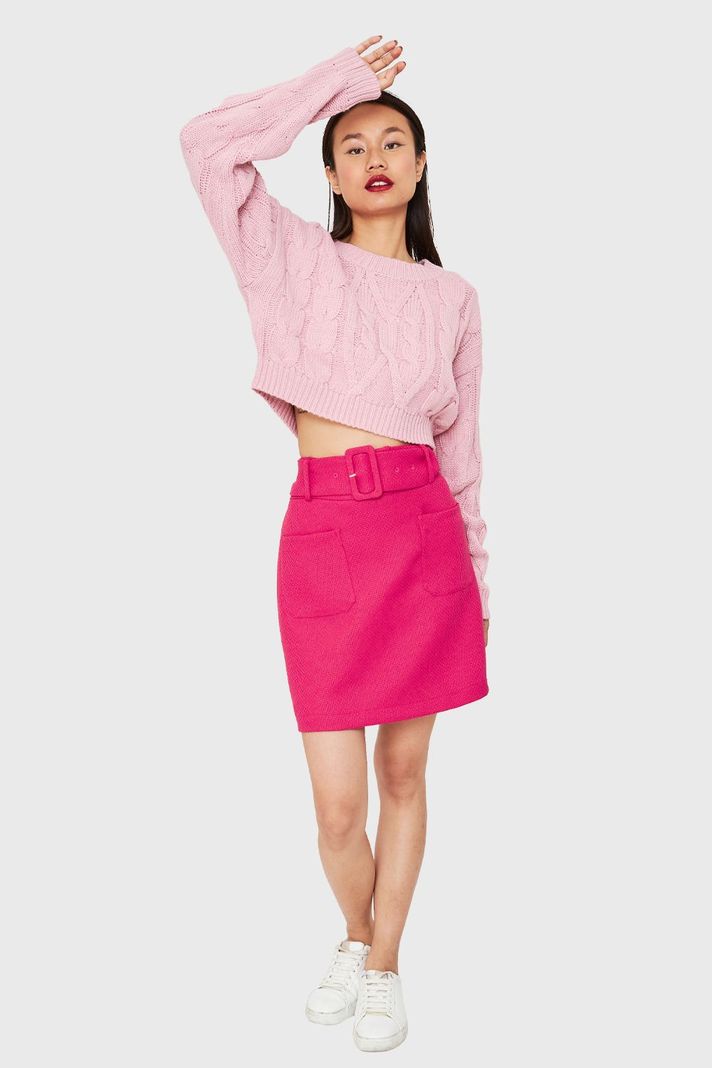 Mini Falda Cinturón Fucsia Nicopoly-1
