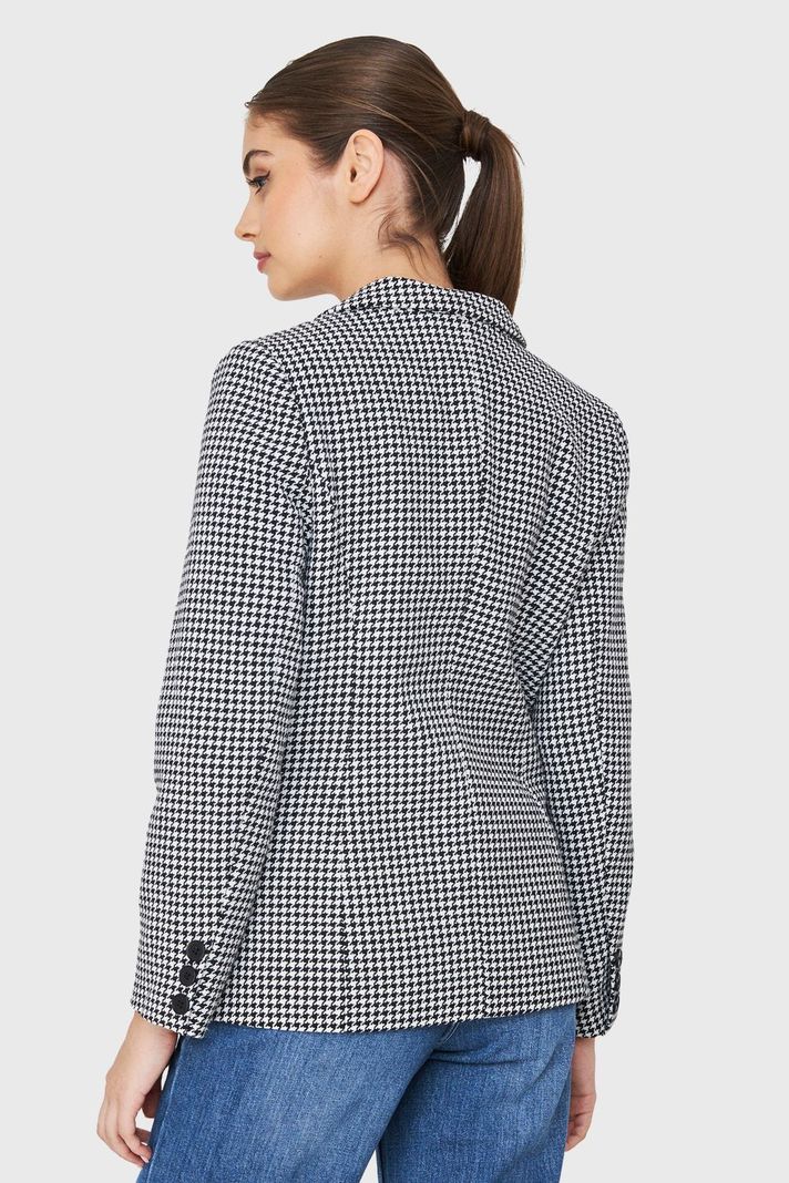 Blazer Cruzado Pied De Poule Blanco/Negro Nicopoly-3