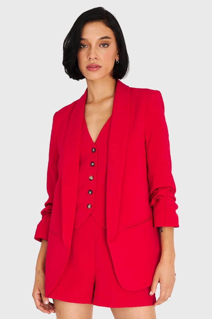 Blazer De Tope Manga 3/4 Rojo Nicopoly-0