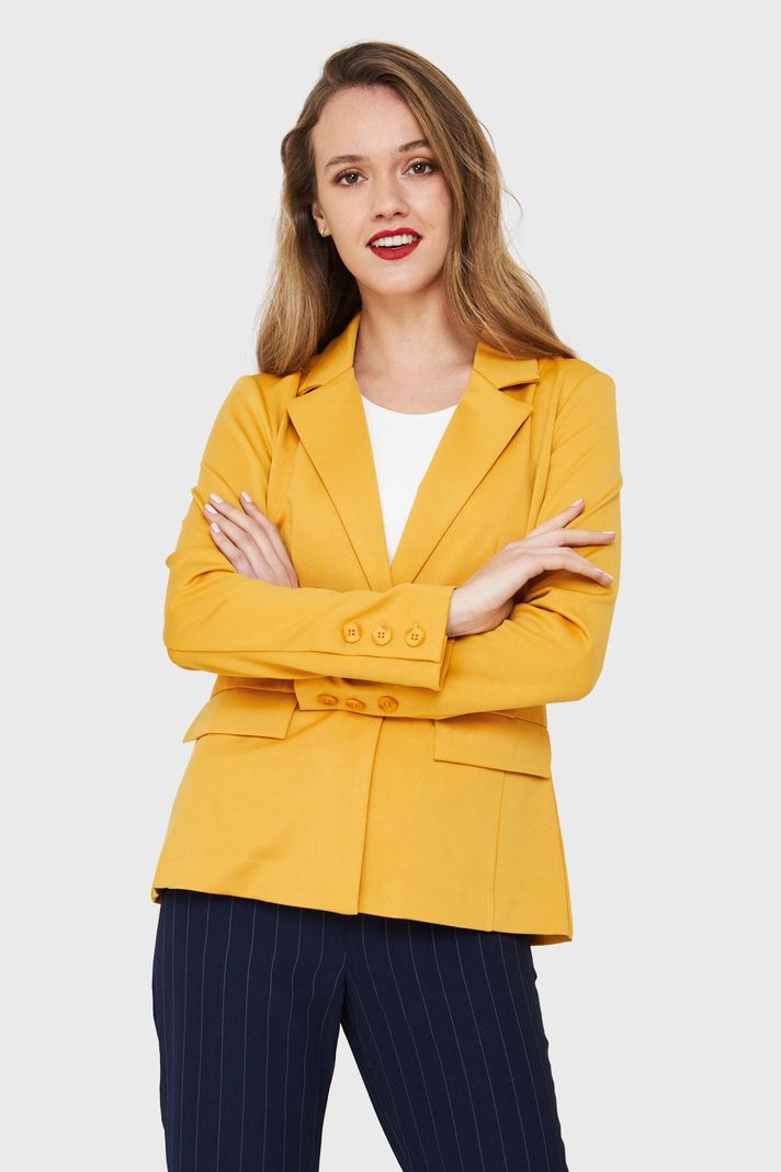 Blazer Bolsillos Amarillo Nicopoly