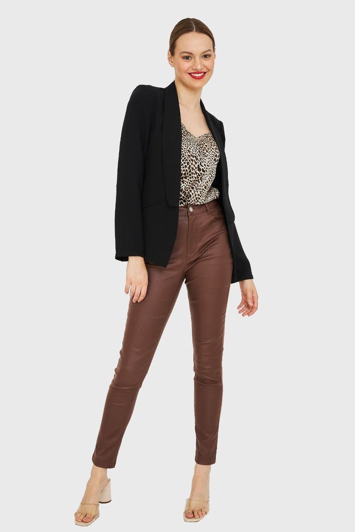 Blazer Con Solapa Negro Nicopoly-1