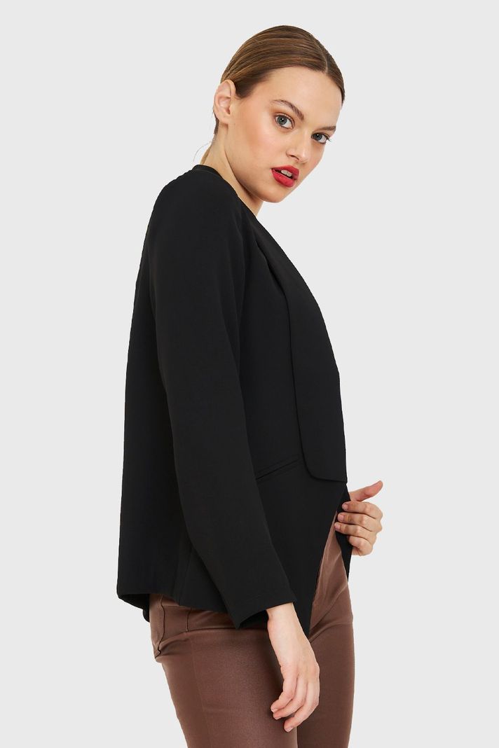Blazer Con Solapa Negro Nicopoly-2
