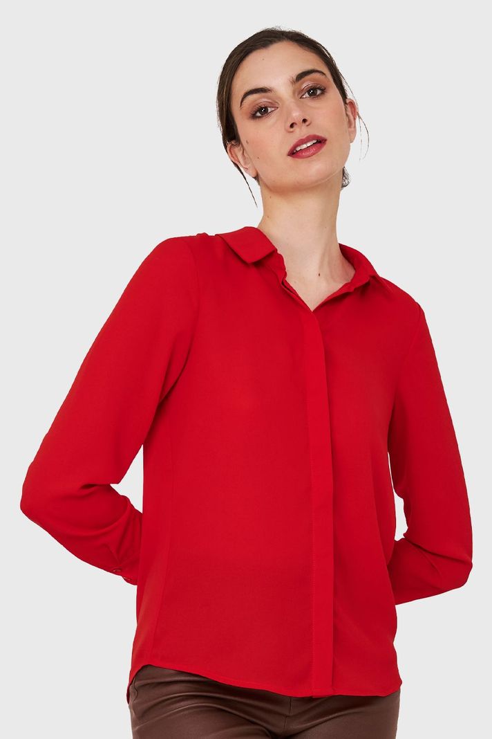 Blusa Botonera Invisible Rojo Nicopoly-0