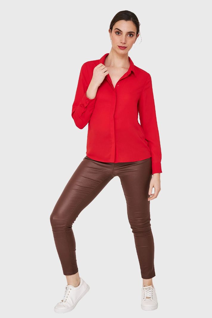 Blusa Botonera Invisible Rojo Nicopoly-1