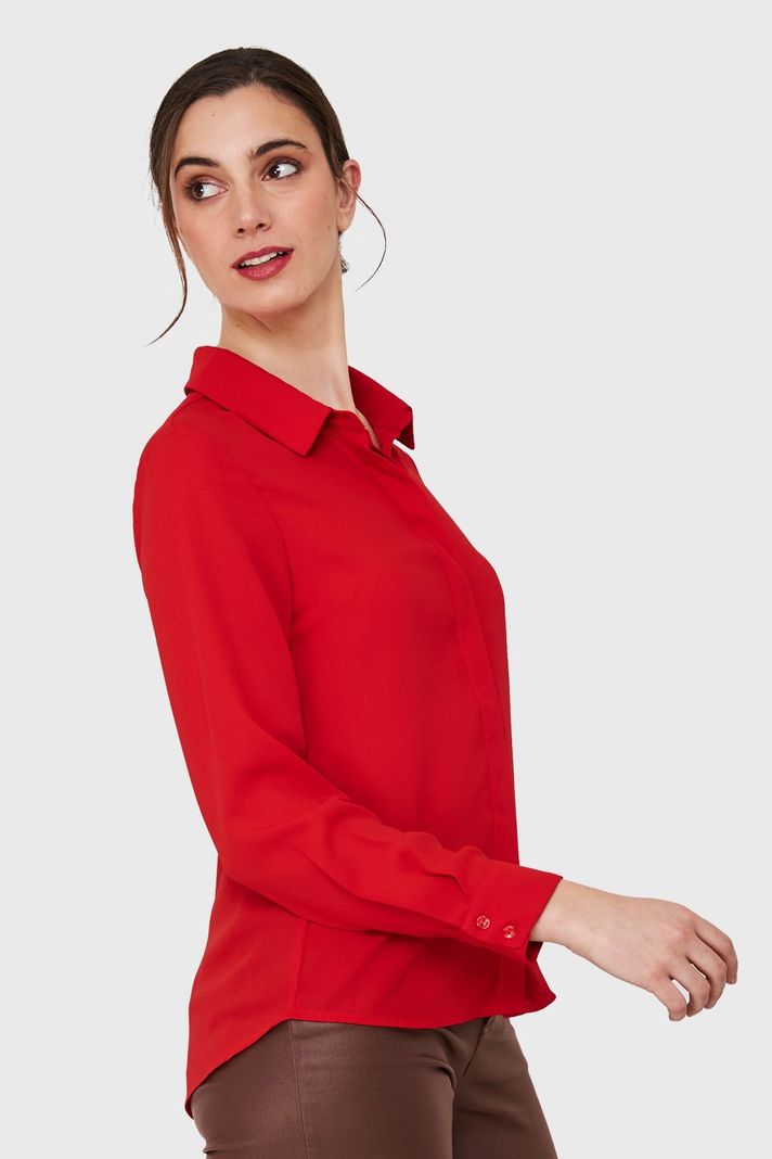 Blusa Botonera Invisible Rojo Nicopoly-2
