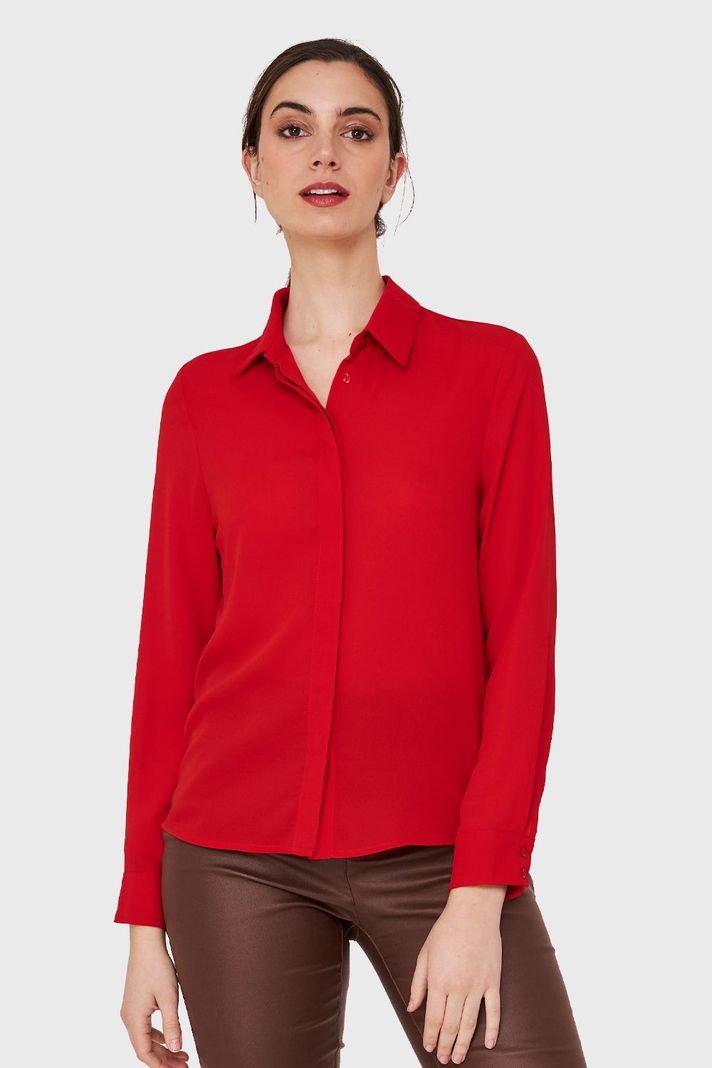 Blusa Botonera Invisible Rojo Nicopoly-4