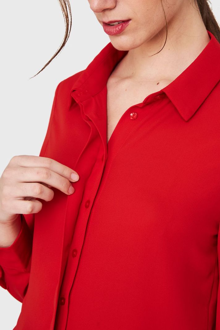 Blusa Botonera Invisible Rojo Nicopoly-5