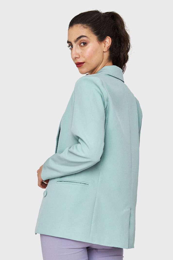 Blazer Botones Decorativos Celeste Nicopoly-3