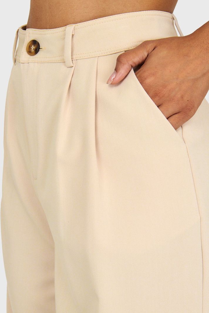 Pantalón Básico Pierna Ancha Beige Nicopoly-5