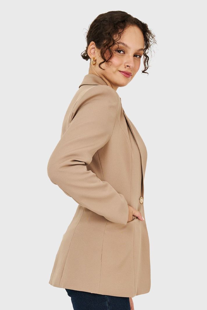 Blazer Un Botón Khaki Nicopoly-2
