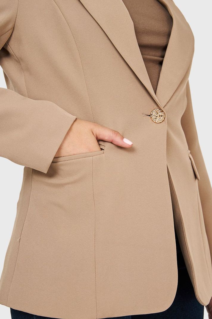 Blazer Un Botón Khaki Nicopoly-5