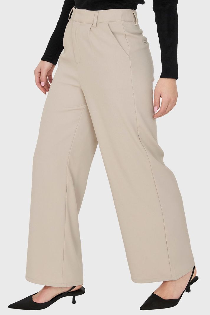 Pantalón Pinzas Tiro Alto Khaki Nicopoly-2