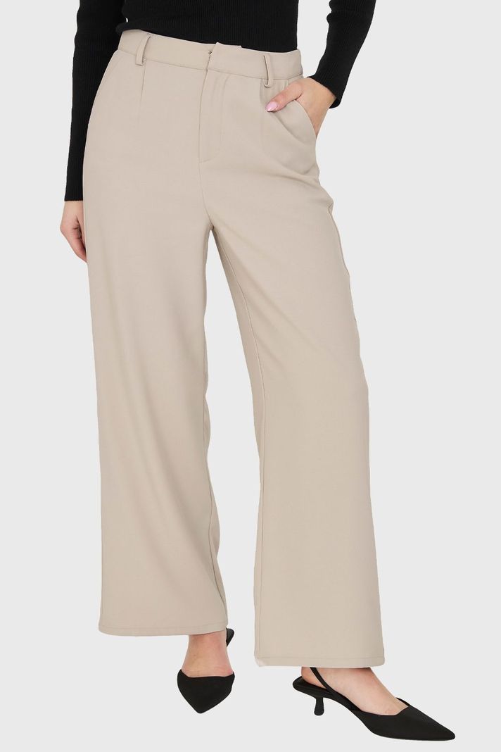Pantalón Pinzas Tiro Alto Khaki Nicopoly-4