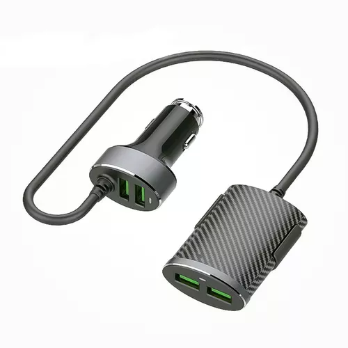 Cargador Usb Auto Con Alargador 4 Puertos 1 Metro -0