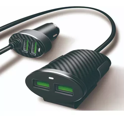 Cargador Usb Auto Con Alargador 4 Puertos 1 Metro -2