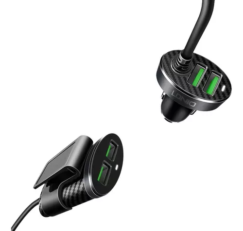 Cargador Usb Auto Con Alargador 4 Puertos 1 Metro -3